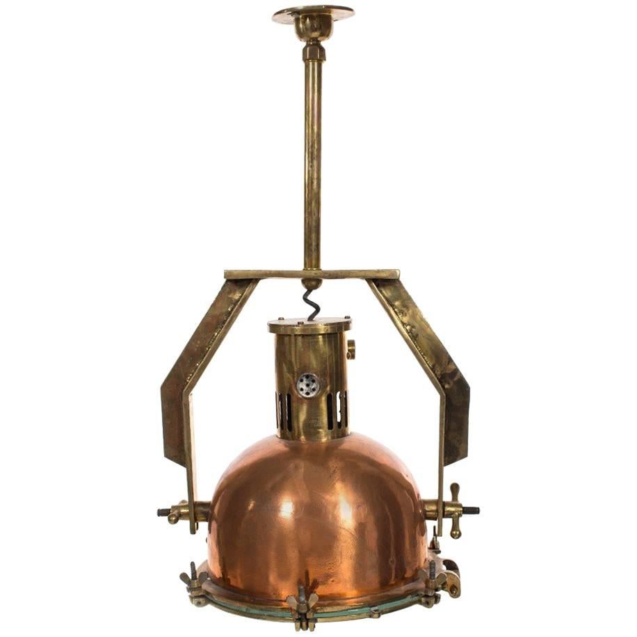 Vintage Industrial Copper Heat Pendant Light