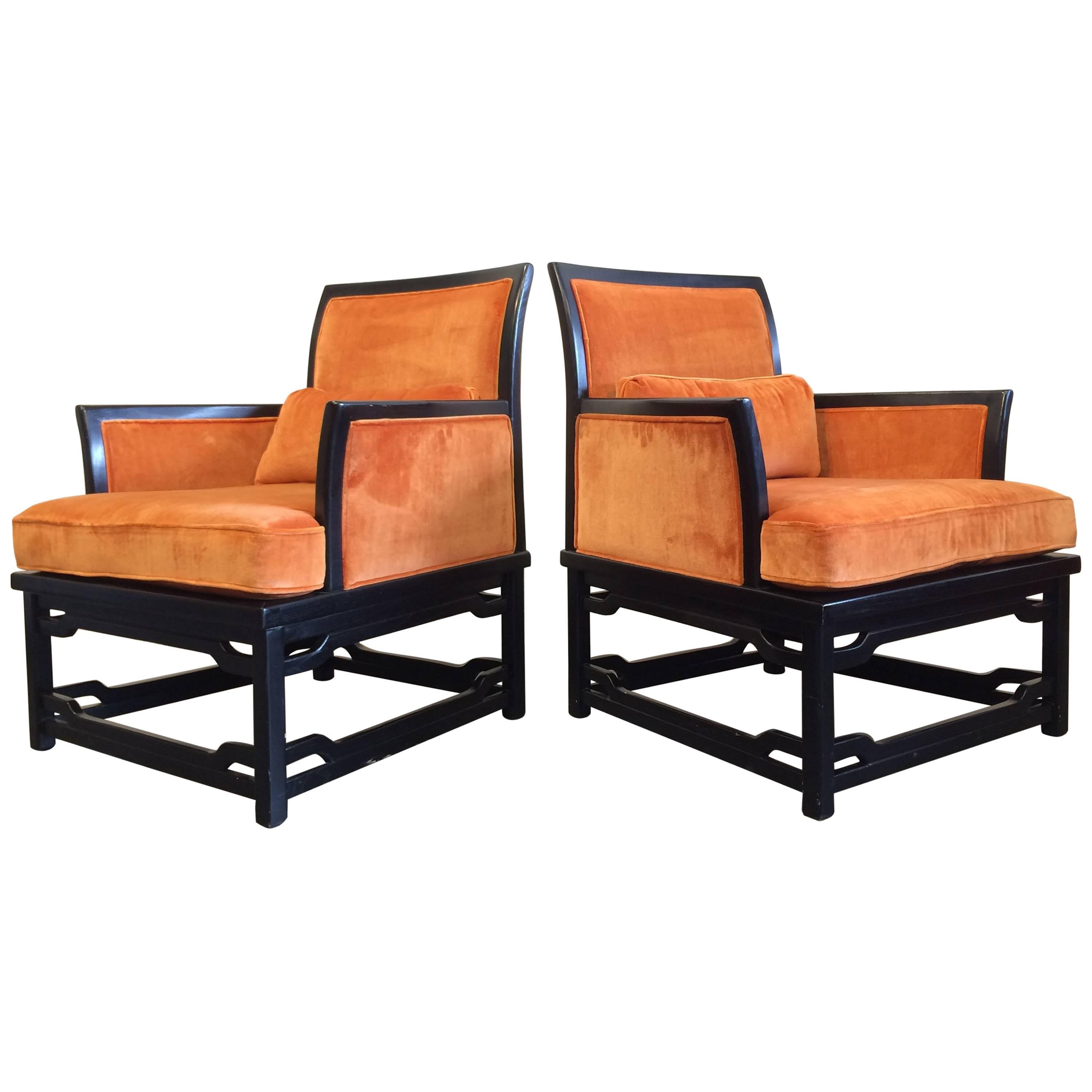 Pair of Lounge Chairs, James Mont Style