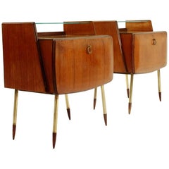 Italian Nightstand with Brass Legs