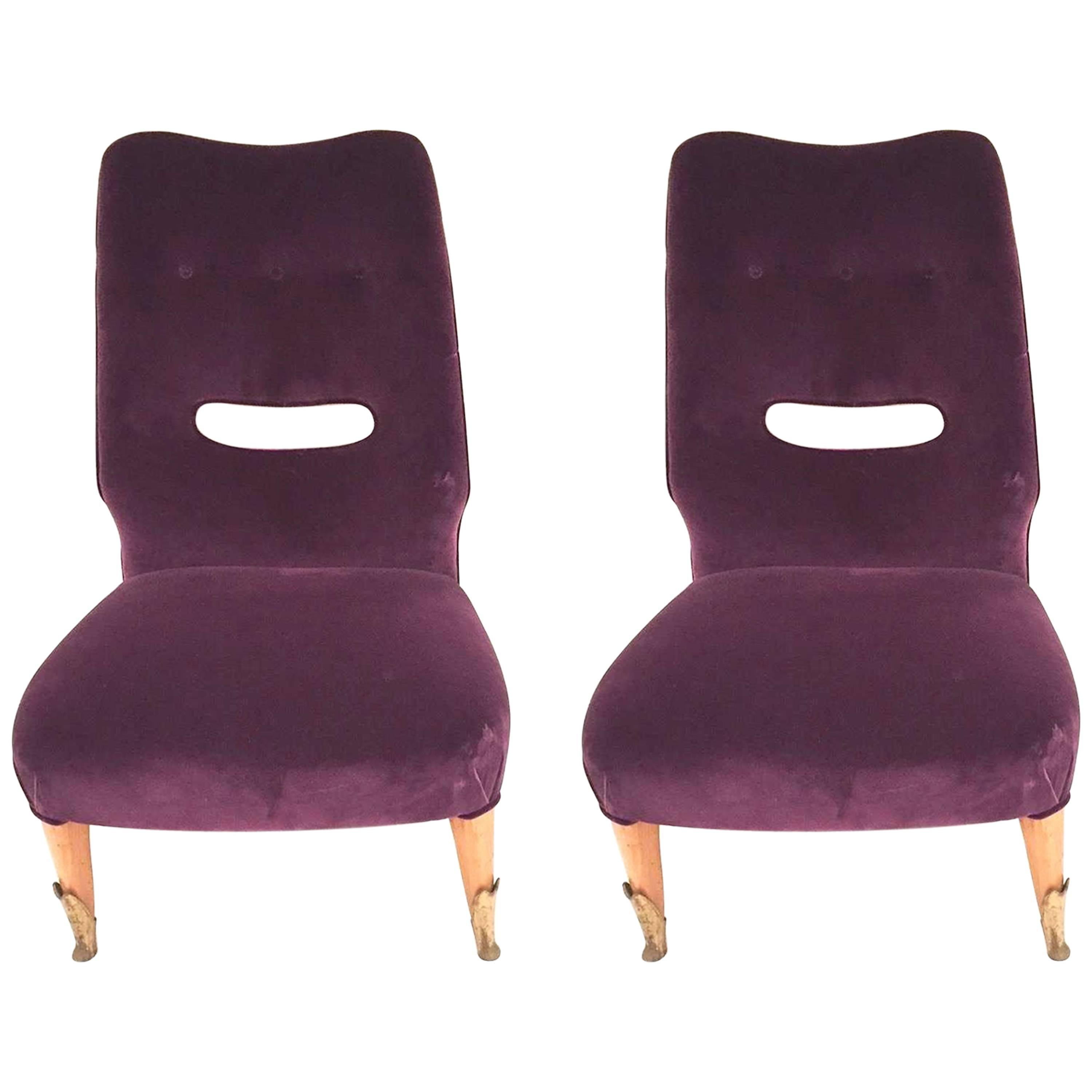Pair of Vintage Italian, 1950s Side Chairs