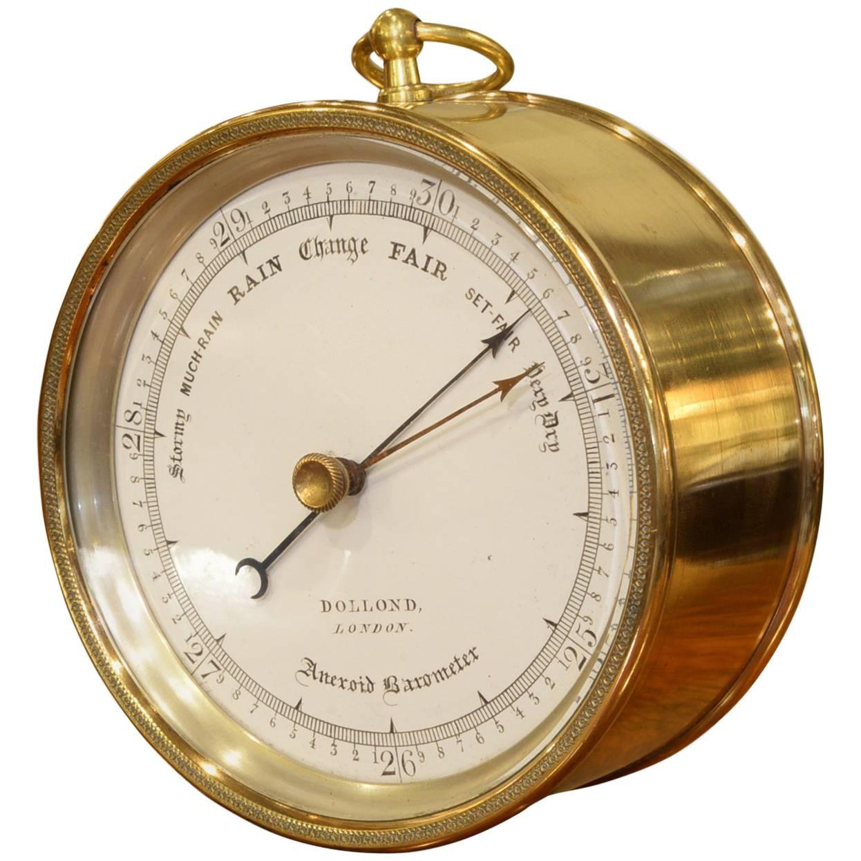 Victorian Vidie Style Brass Cased Aneroid Barometer