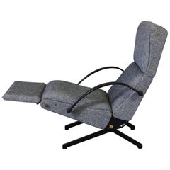 P40 Osvaldo Borsani, Salt and Pepper Reclining Lounge Chair