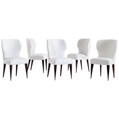 Set of Five Gio Ponti Dining Chairs for Casa E Giardino, Italy, 1942 6