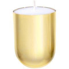 Contemporary Round Handspun Swedish Brass Modern Minimalist Artisan Candle