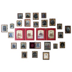 Sizeable Collection of 28 Victorian Framed Ambrotype & Daguerrotype Portraits