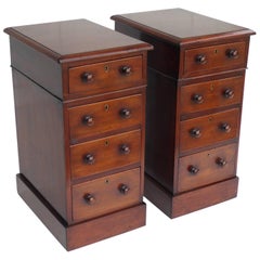 Pair of 19th Century Victorian Mahogany Bedside Chests