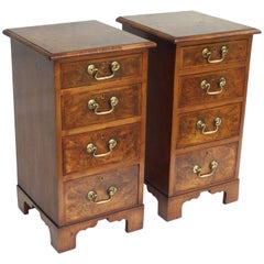 Pair of 19th Century Victorian Burr Walnut Bedside Chests