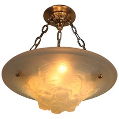 French Art Deco Opalescent Glass Chandelier 10