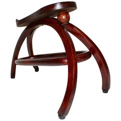 Antique Jugendstil Beech Thonet Shoe Stool by Josef Hoffmann, circa 1907, Vienna
