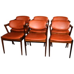 Kai Kristiansen Rosewood Dinning Chairs Model 42 Kai Kristiansen Rosewood Dinning Chairs Model 42