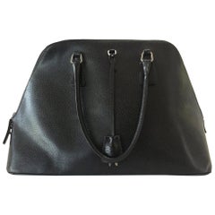 Black Beauty Prada Handbag with Key and Lock, Authentic Prada Leather Bag