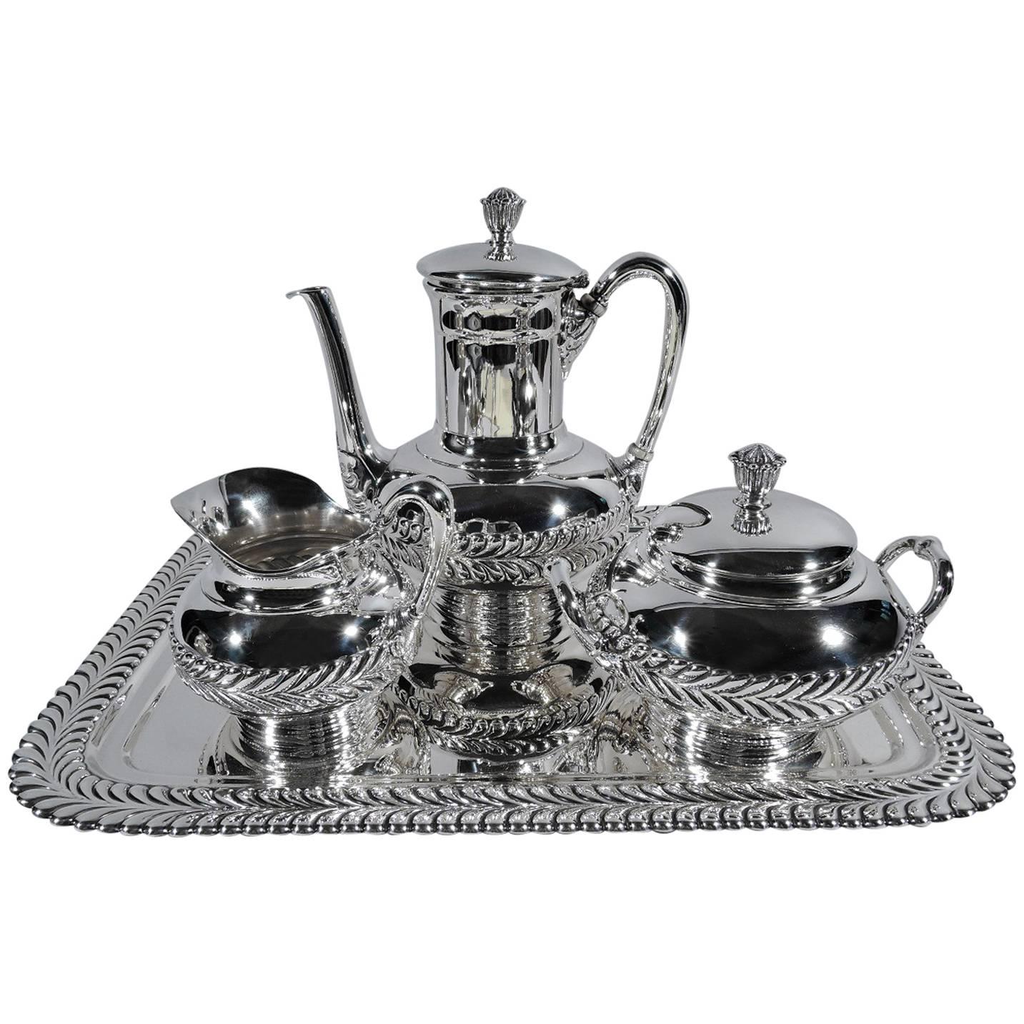 Antique Tiffany Sterling Silver Coffee Set on Tray
