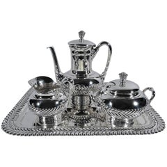 Antique Tiffany Sterling Silver Coffee Set on Tray