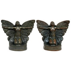 Antique Butterfly Girl 'Bookends'