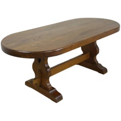 Thick Top Arts & Crafts Oval Oak Coffee Table