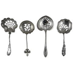 Estate Sterling Silver Pierced Bon-Bon Spoons, s/4