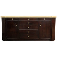 Used Mid-Century Modern Paul Frankl for Johnson Cork Top Mahogany Credenza, 1950s