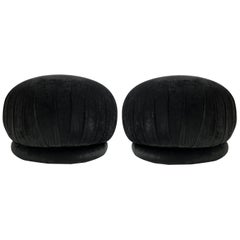 Pair of Swiveling Poufs by Vladimir Kagan for Directional