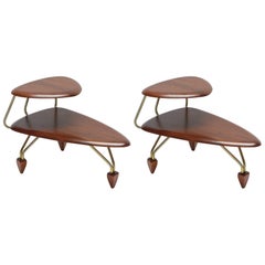 Pair of Surfboard Side Tables by John Keal for Brown Saltman