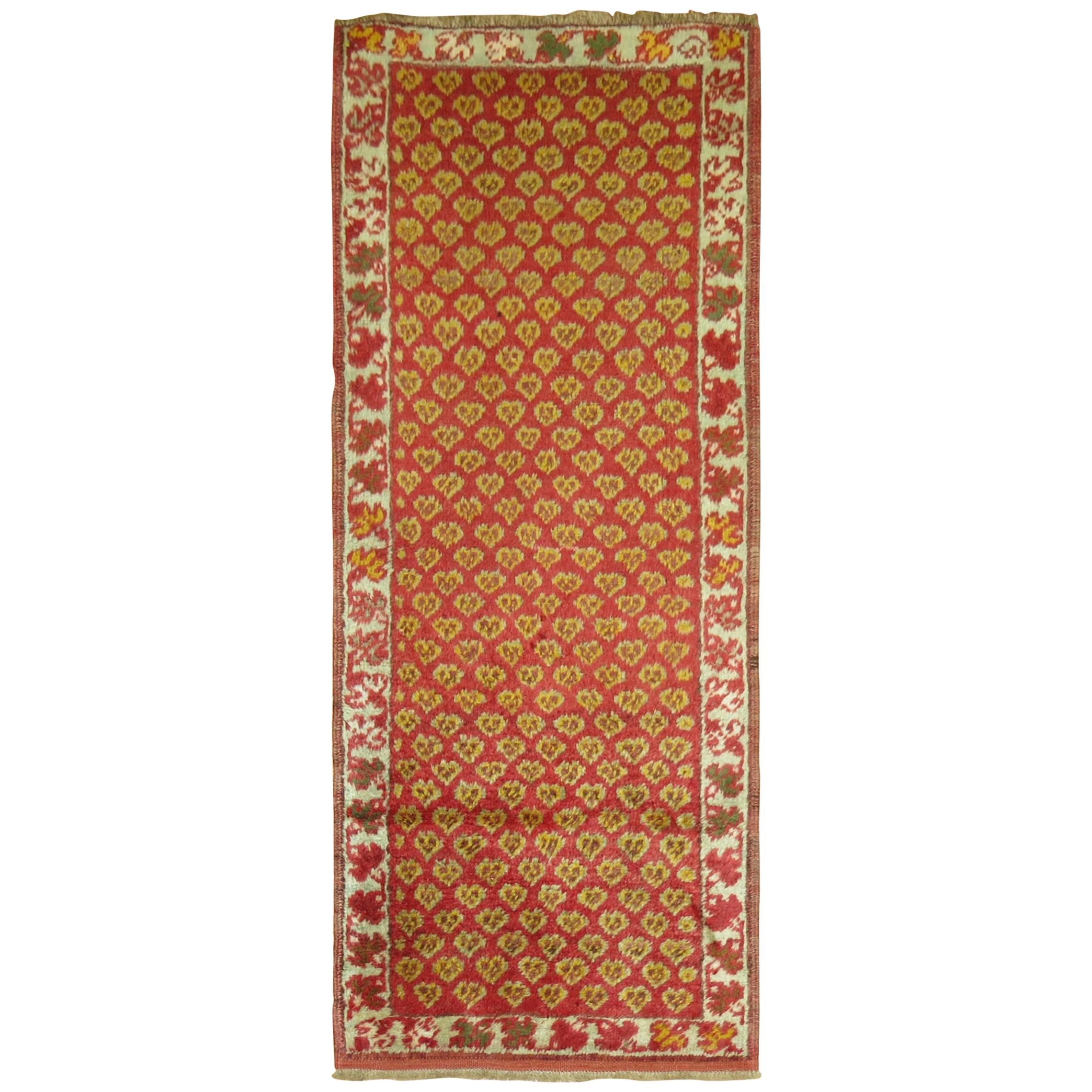 Red Small Size Antique Turkish Rug