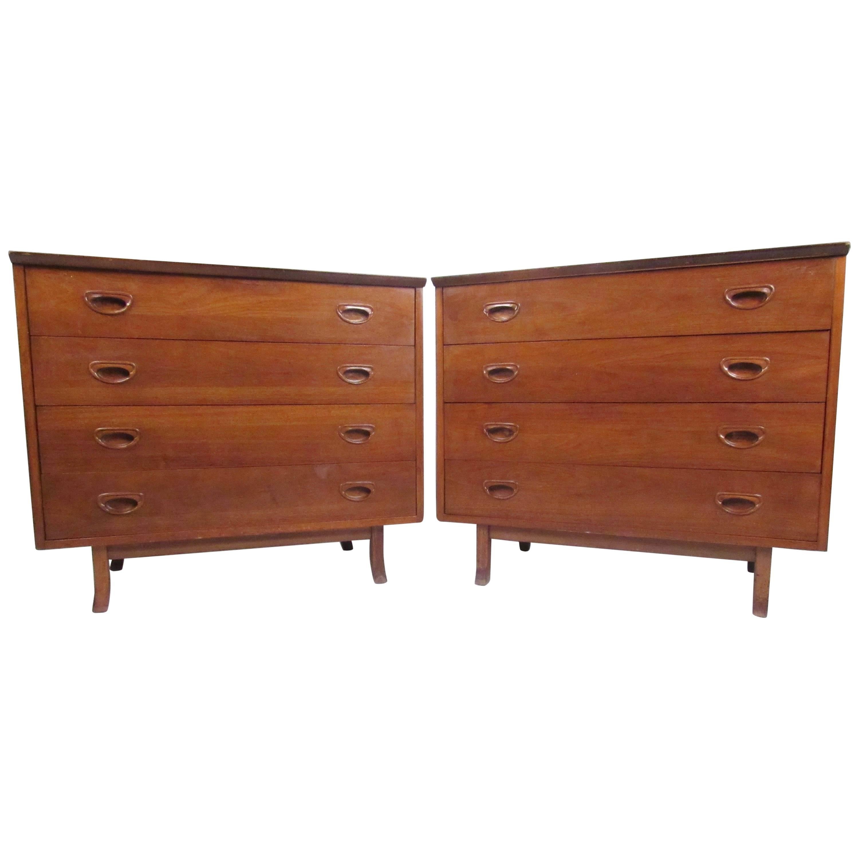Pair of Mid-Century American Walnut Dressers