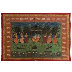 Vintage Large Pichhavai Silk Hand Painting