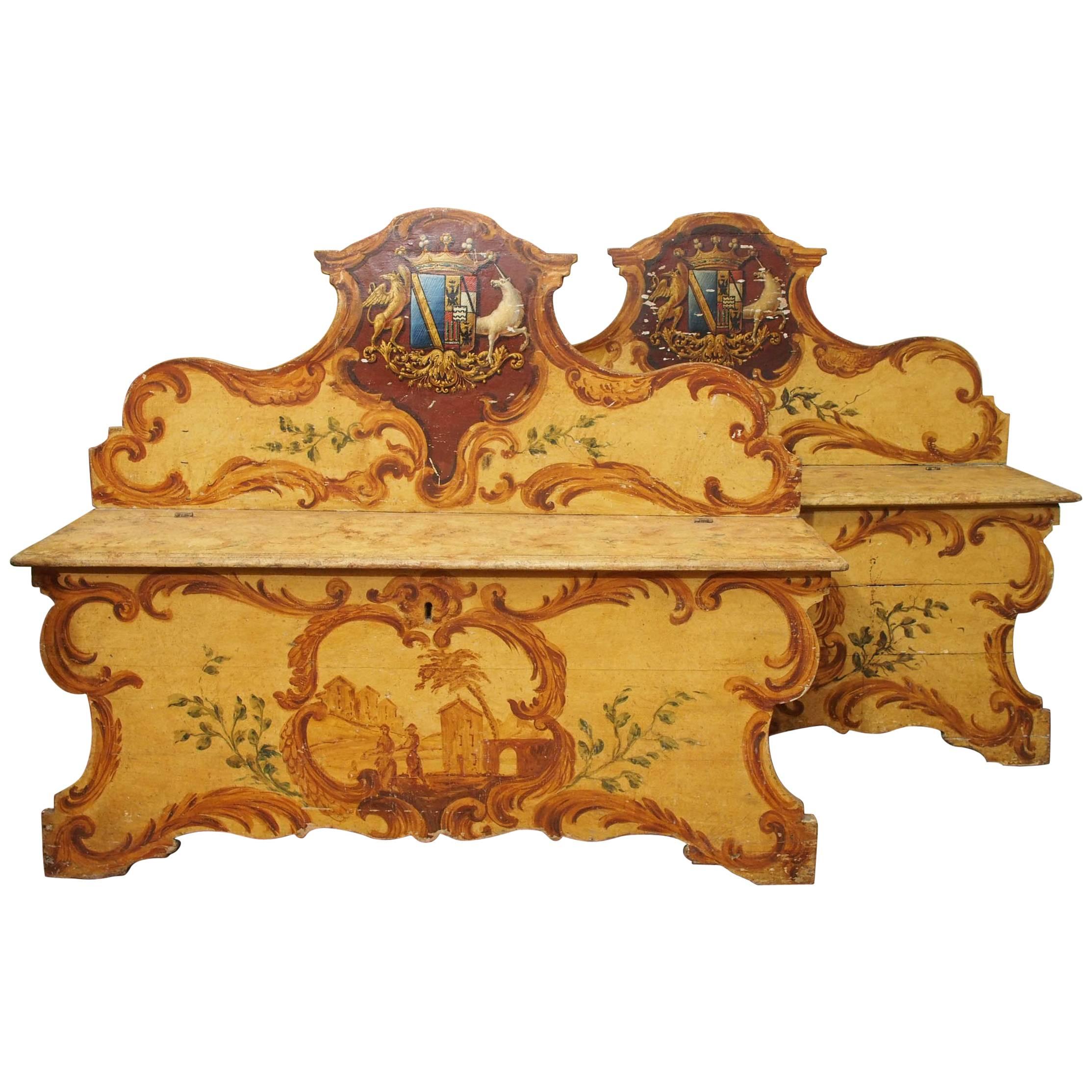 Pair of Italian Painted Casa Panca