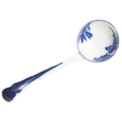 Porcelain Punch Ladle, Antique English Flo Blue