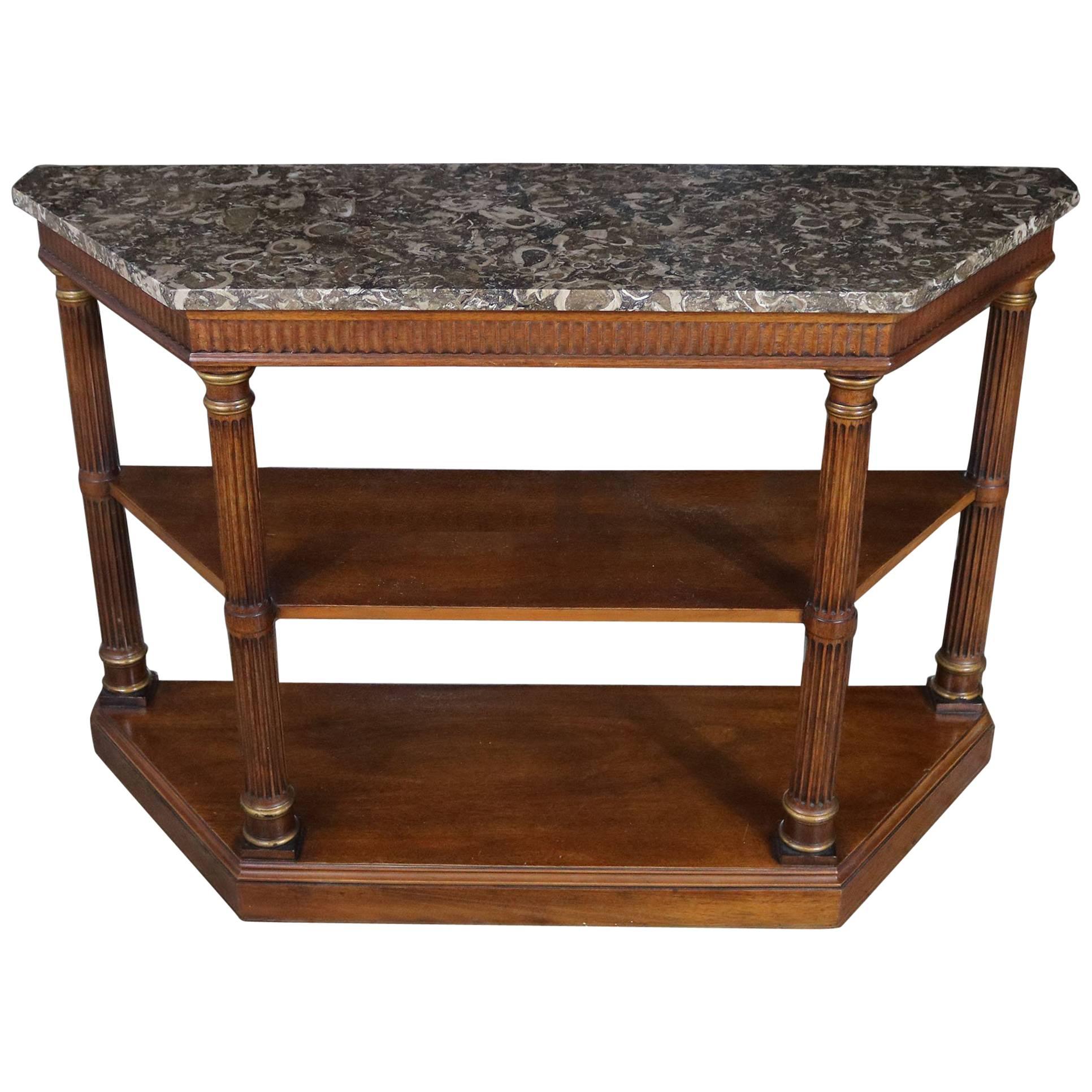 Neoclassic Palladian Style Console Table Italian Marble Top Heritage Furniture