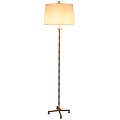 Mid-Century Bronze Bamboo Design Floor Lamp