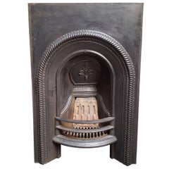 Antique Original Cast Iron English Fireplace, Victorian Bell Arch for a Bedroom