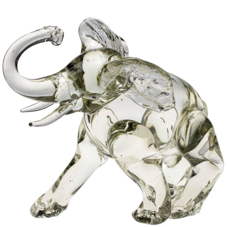 Murano Glass Elephant Figurine at 1stDibs