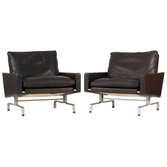 Pair of "PK 31" Leather Lounge Chairs by Poul Kjærholm