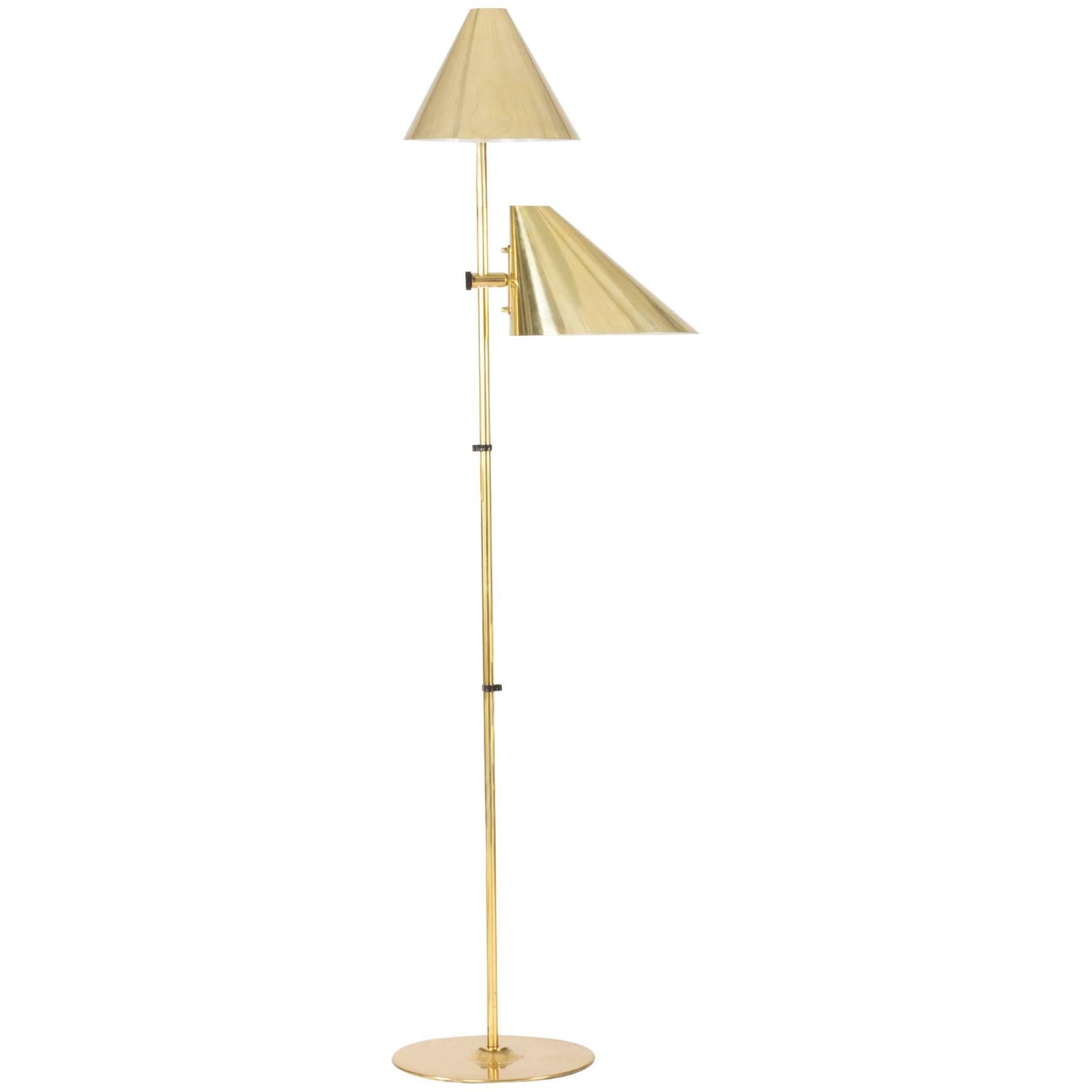 Double Shade Brass Floor Lamp by Hans Agne Jakobsson