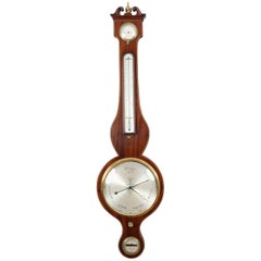 Antique Early 19th Century Mahogany Wheel Barometer by Abraham of Bath