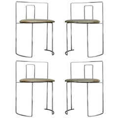 Four Kazuhide Takahama Chairs in Leather and Chrome-Plated Steel from 1960s