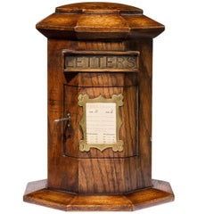 Late 19th Century Oak Private House Letter Box
