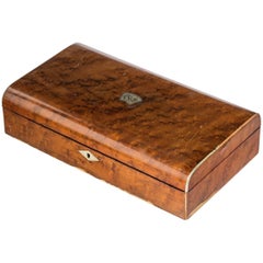 Antique Late 19th Century Maple Card Box with a Finely Fitted Interior