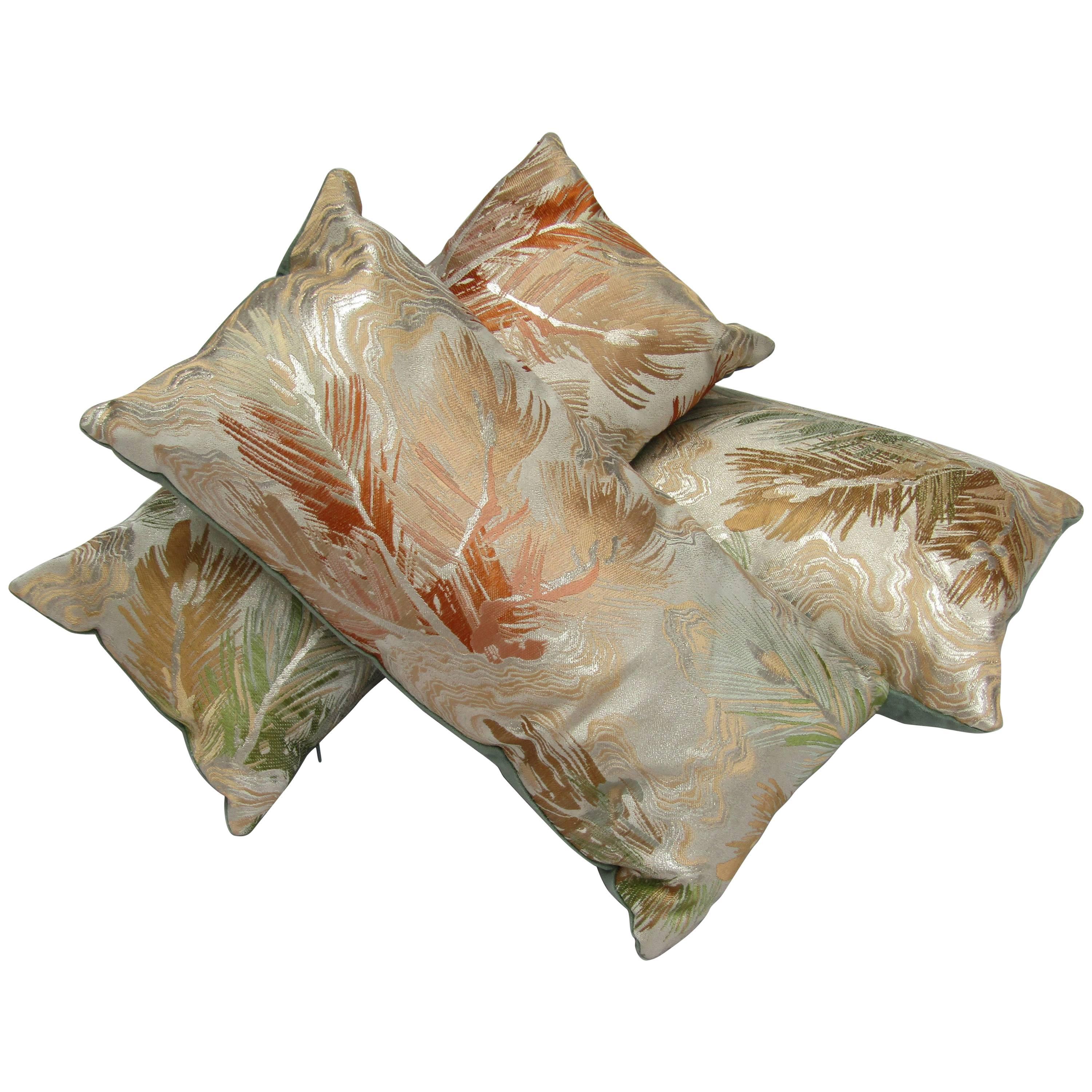 Luxury Vintage Silk Brocade Maru Obi Pillow For Sale