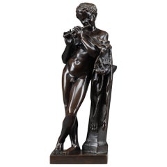 19th Century Bronze Sculpture "Marsyas Playing the Flute"