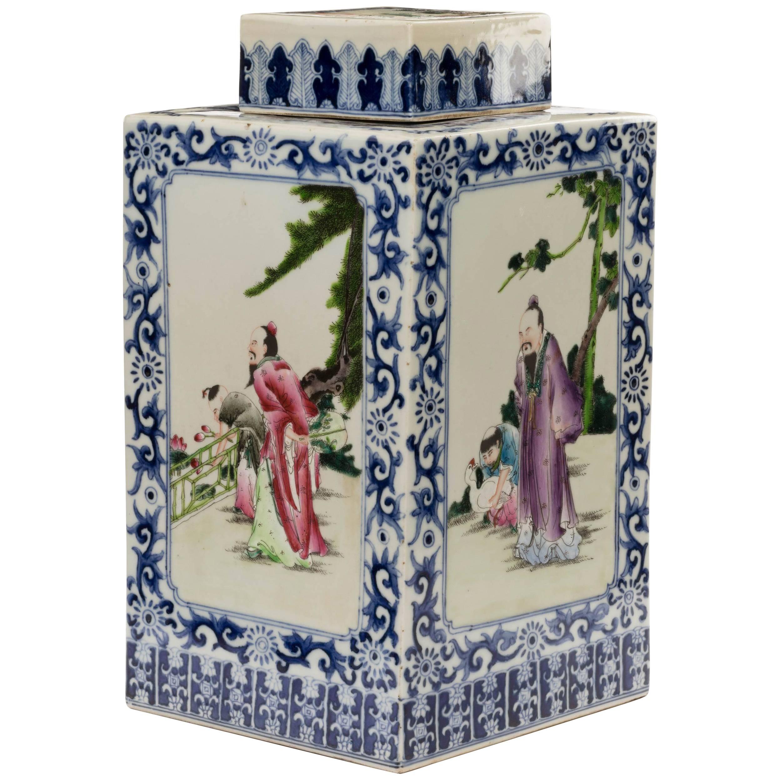 Mid-19th Century Chinese Porcelain Vase and Lid
