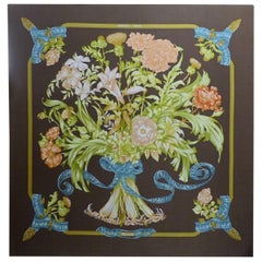 Beautiful Hermes Scarf Mounted on Panel, circa 1960