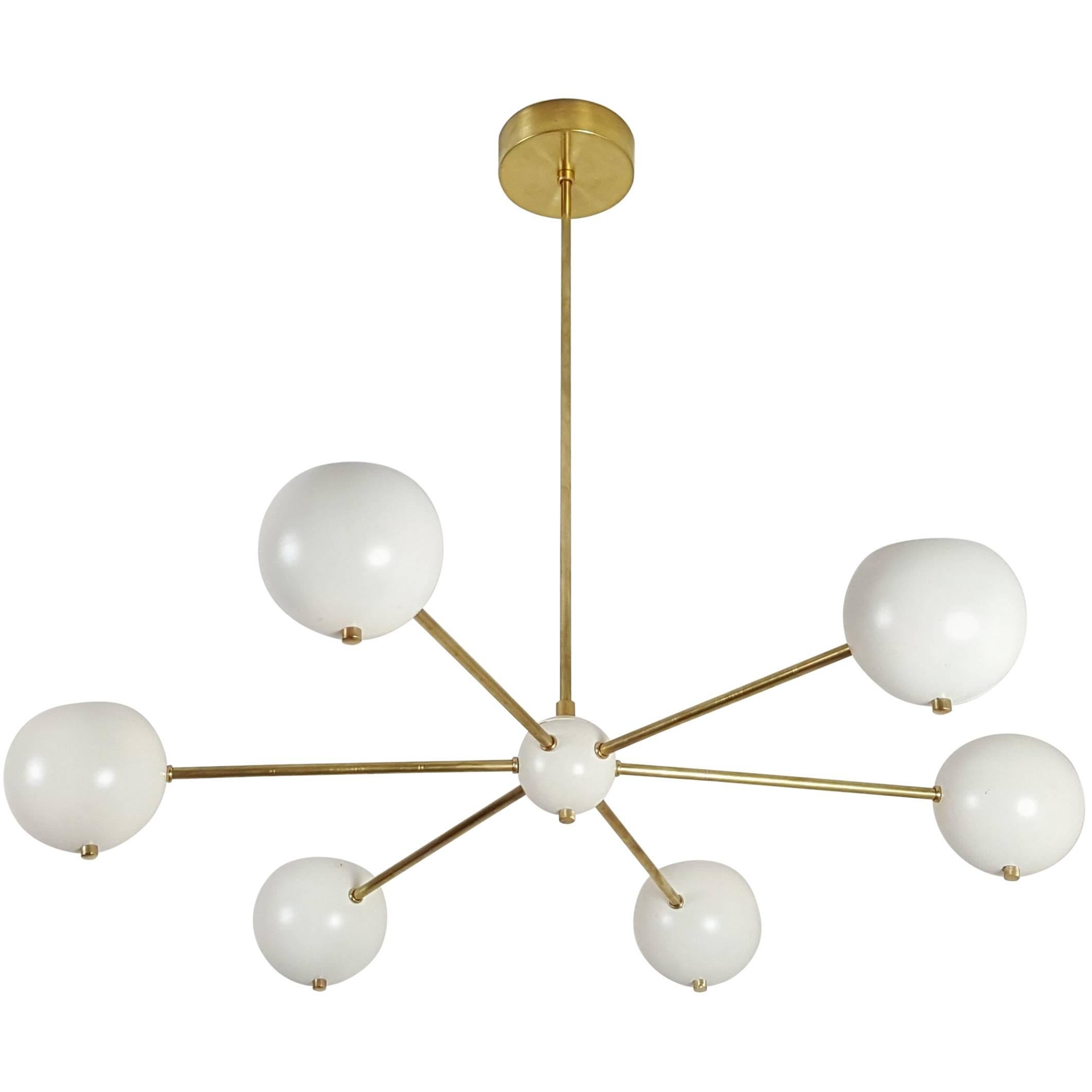 ASTER Brass and Enamel Chandelier by Blueprint Lighting, 2017 For Sale