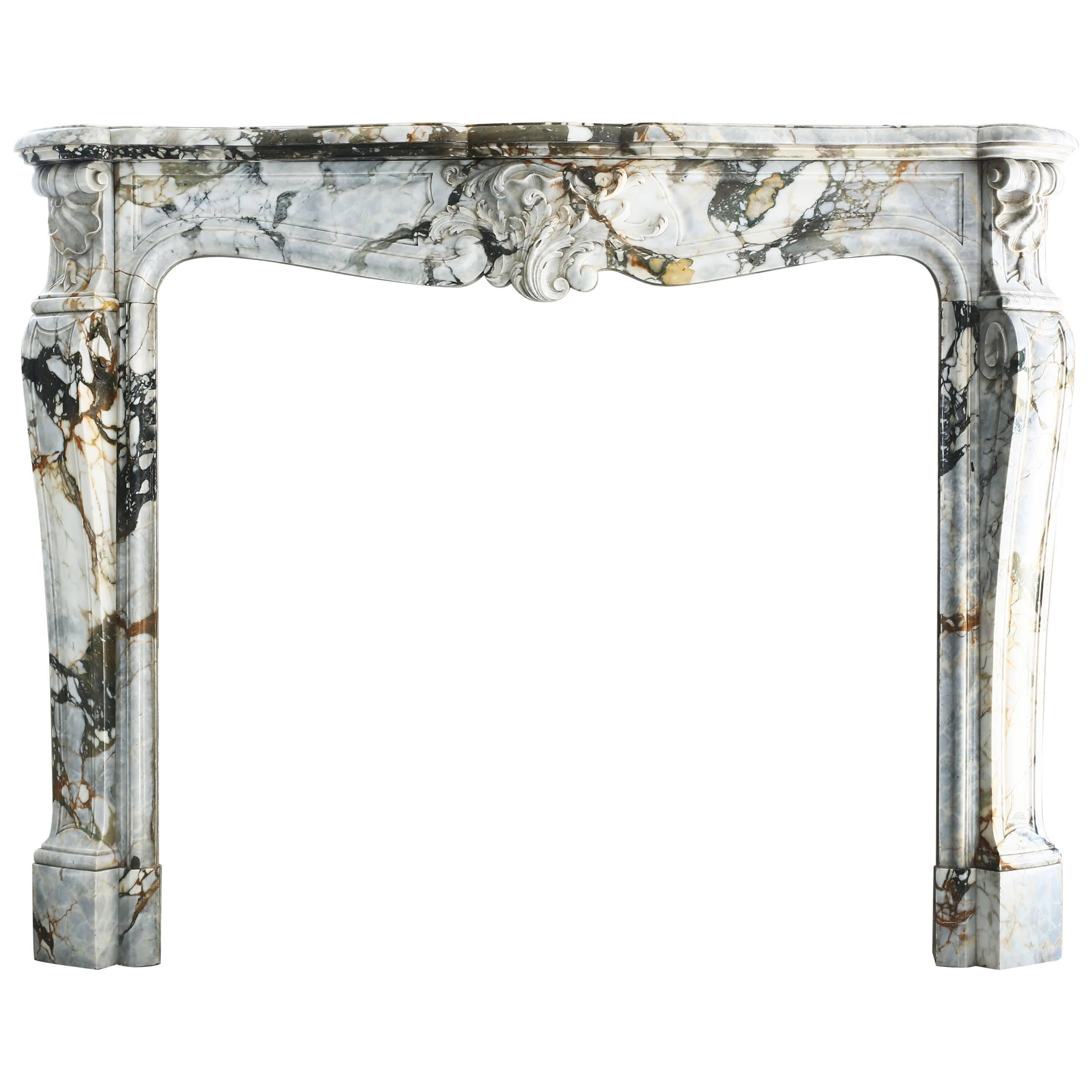 Paonazzo marble fireplace from Italy from Louis XV