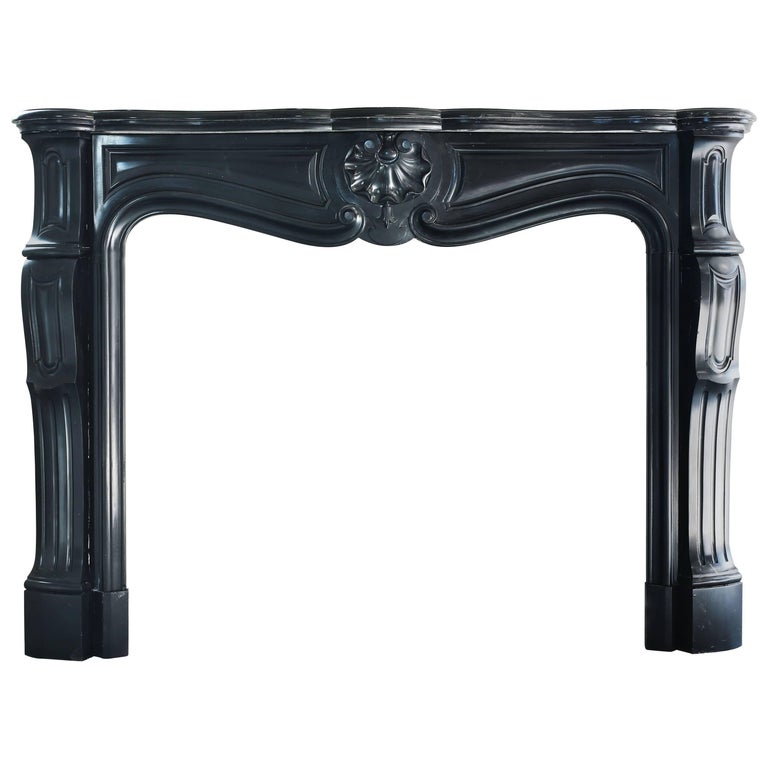 Antique Marble Fireplace Noir De Mazy Marble Louis Xv 19th