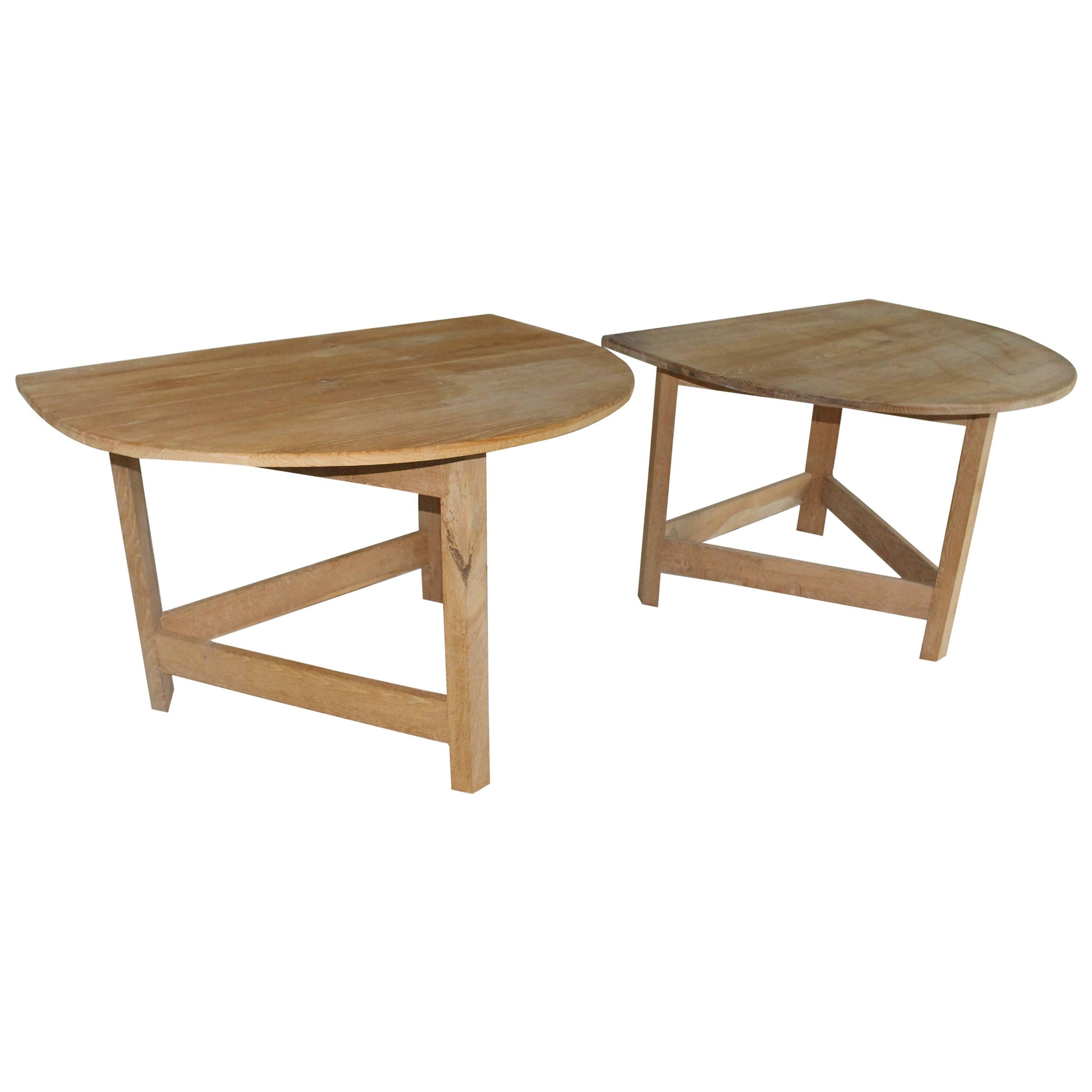 Pair of Modern Demilune Tables For Sale