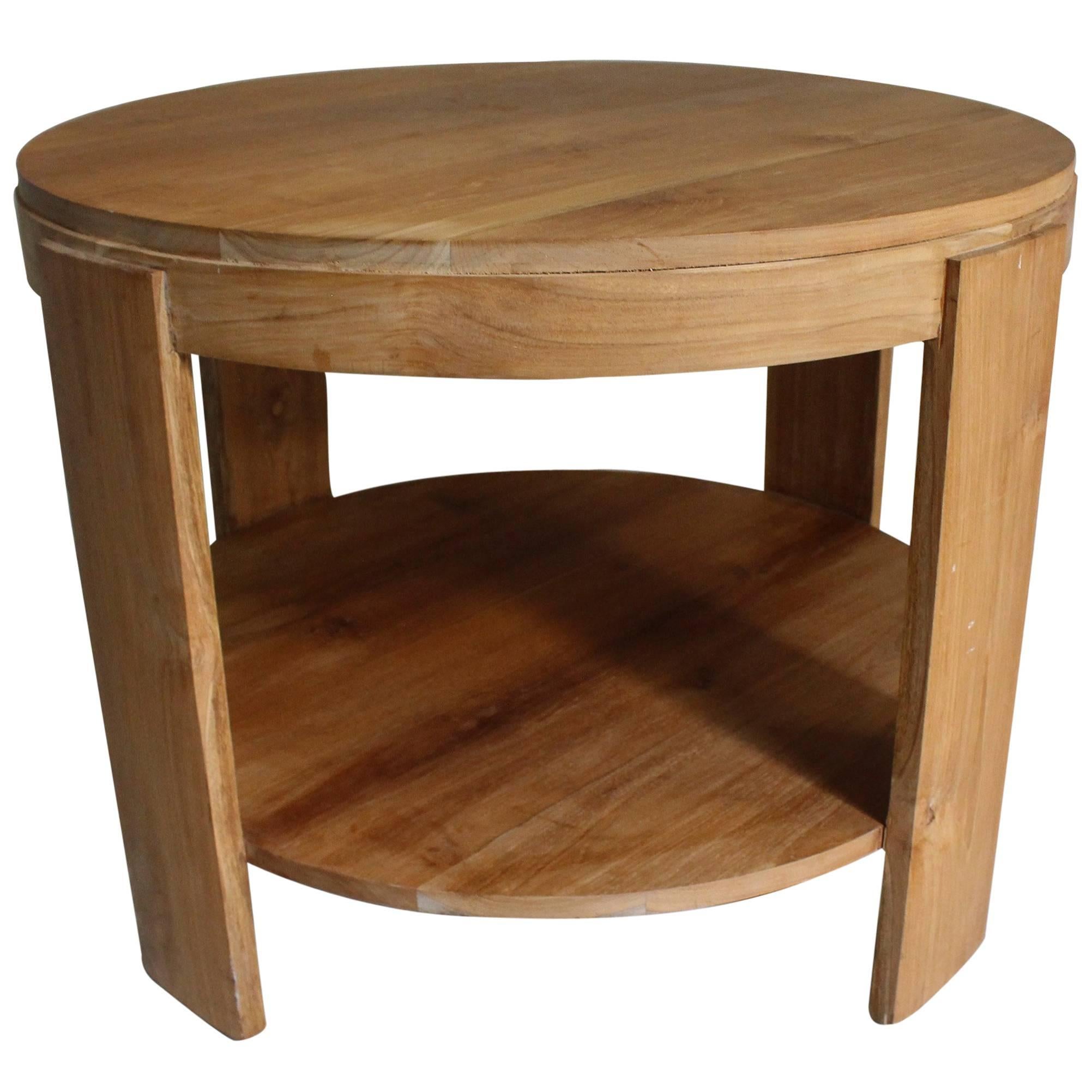 Bleached Oak Modern Tiered Table For Sale