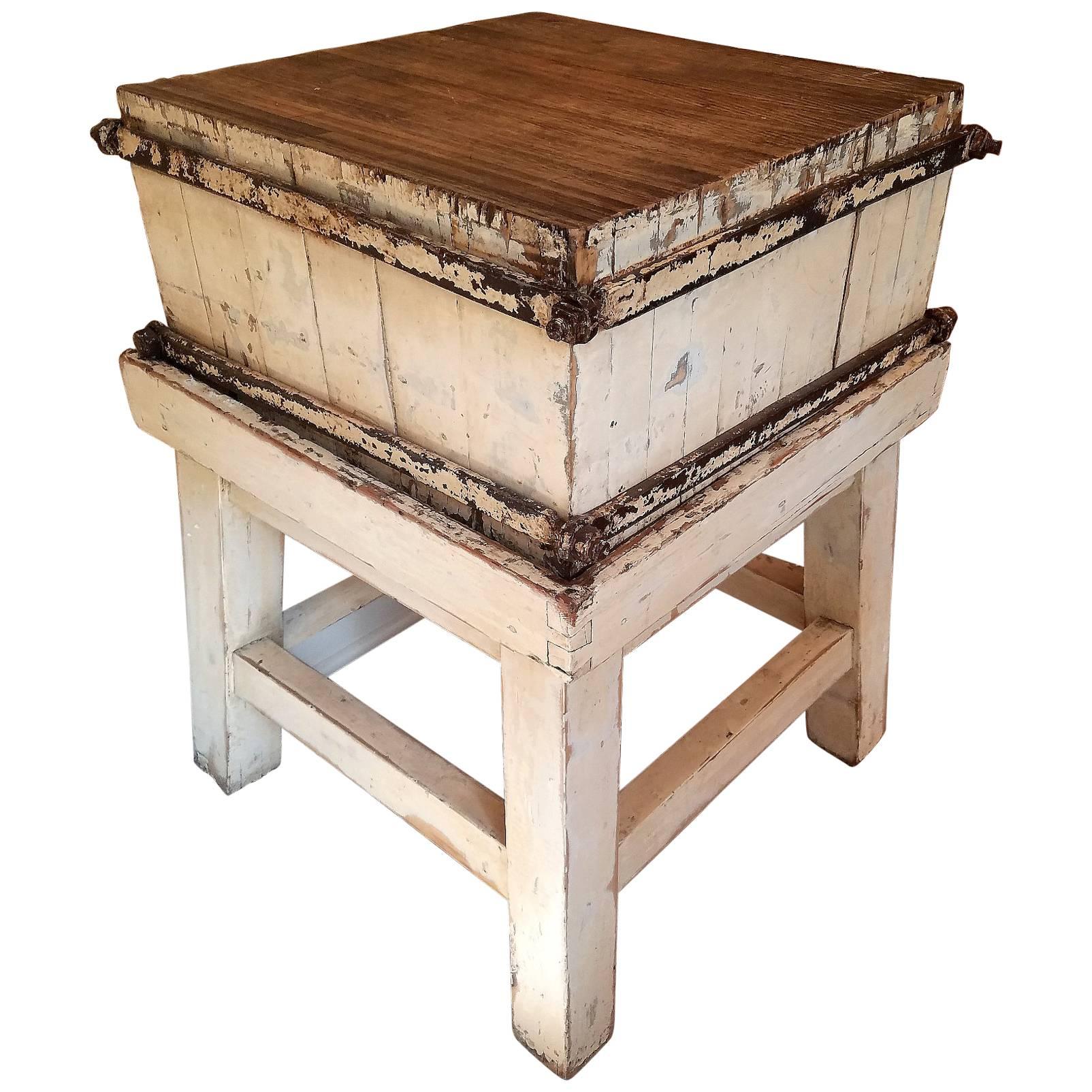Sweet Vintage Butcher Block from France, circa 1900