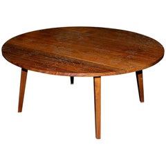 Peter Sandback Modernist Low Round Nail Table in Walnut and Maple