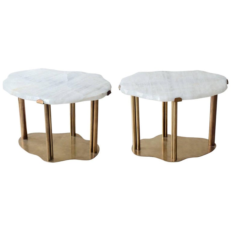 Pair of Rock Crystal Coffee Tables For Sale at 1stdibs